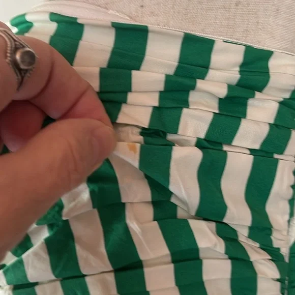 NEW RHODE SELMA STRAPLESS FIT & FLARE DRESS IN GREEN CAROCAO STRIPE SZ 4 - Picture 5 of 8